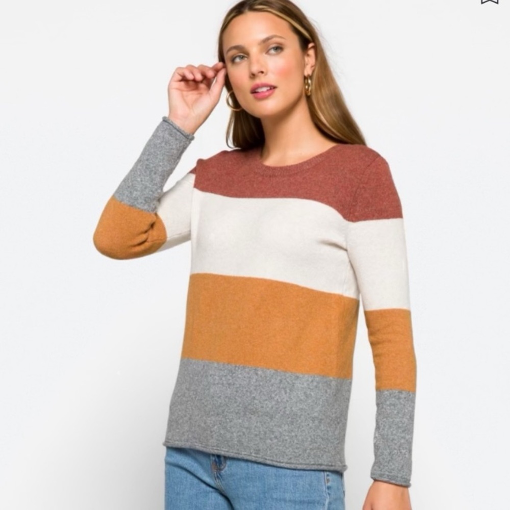 Pinque Gina Crew Neck Sweater Colorblock Sweater